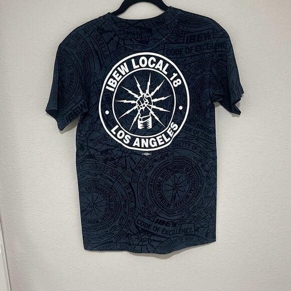 Vintage Union Made Mens Charcoal Grey Ibew Local 18‎ Los Angeles T-shirt Medium - Picture 1 of 8